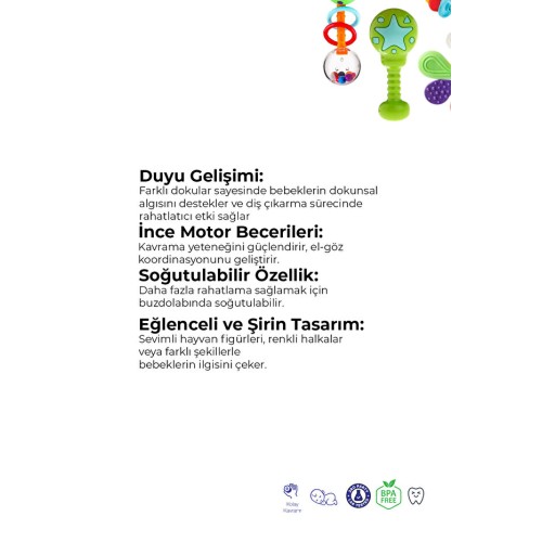 Kiki Bebeğimin Ilk Çıngırakları 4'lü Çıngırak & Dişlik Seti Kiki Bebeğimin Ilk Çıngırakları 4'lü Çıngırak & Dişlik Seti